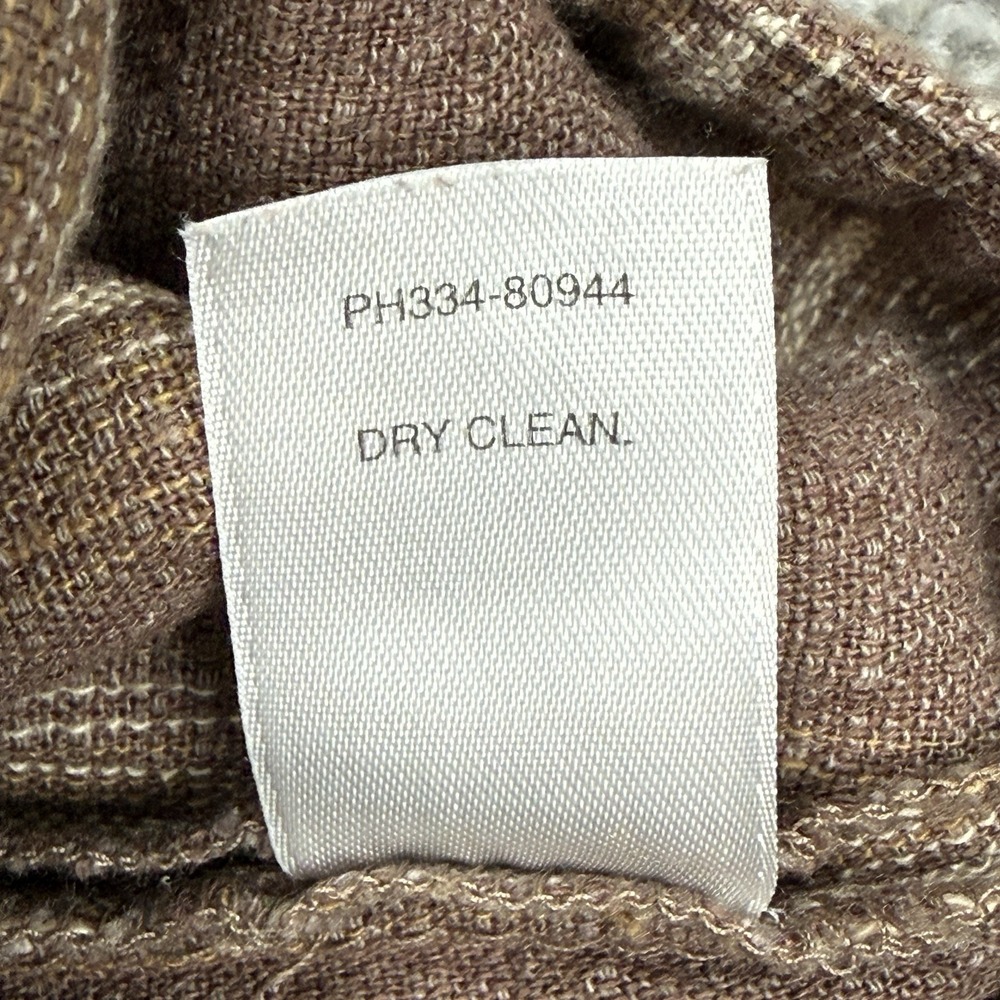 Pendleton Petite Linen Pants Women 12 Brown Striped Relaxed Casual - Picture 8 of 10
